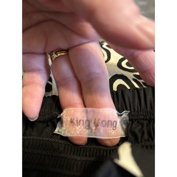 King Kong Black White Sundress Maxi Layers Italy Cotton Adjustable Straps Lace M - Picture 10 of 12